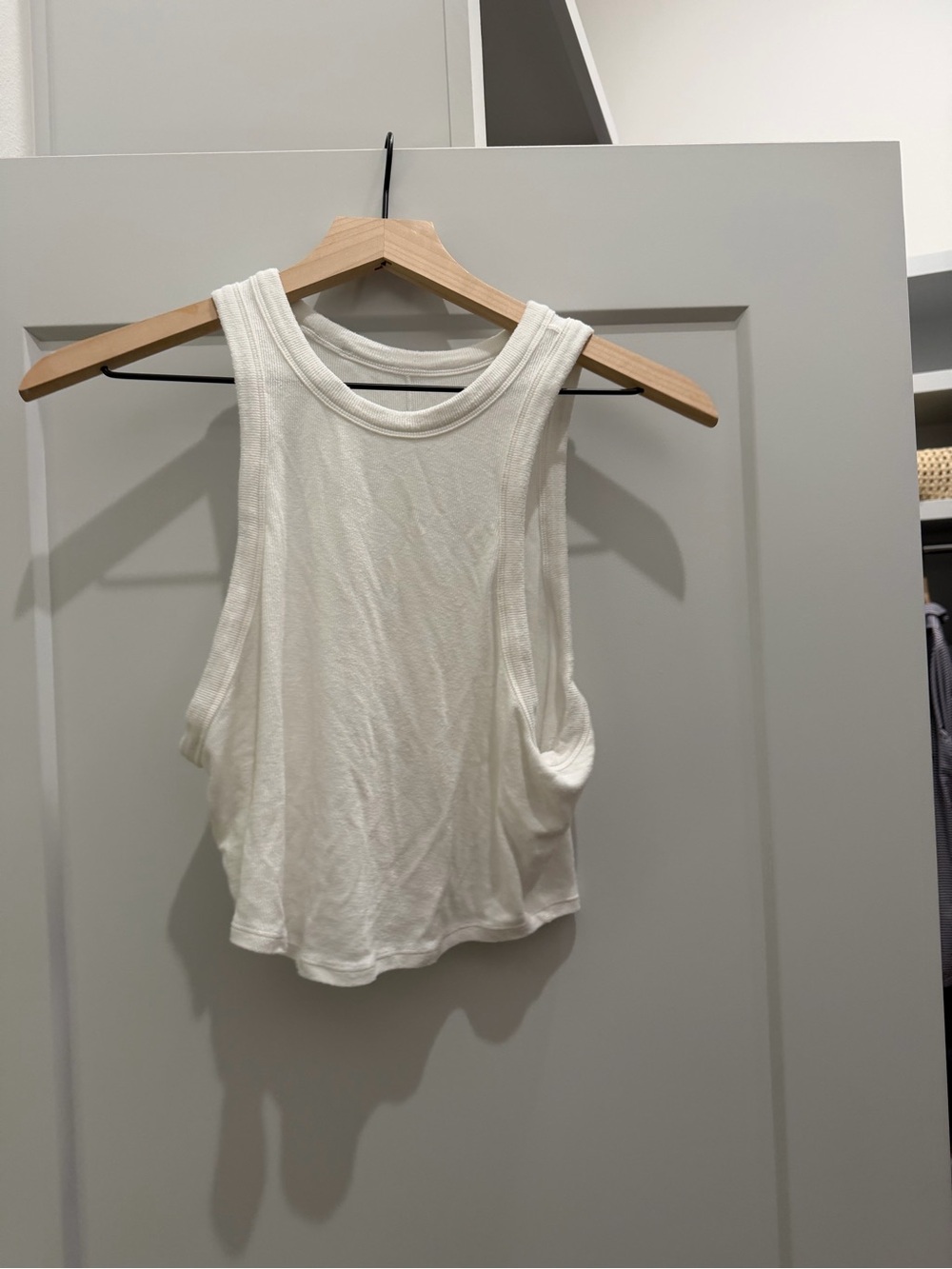 White Women's Ribbed Tank Top